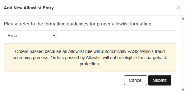 What is the Allowlist with Wyllo?